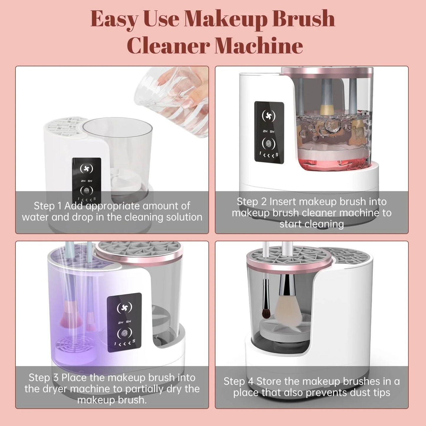 MakeupEase™ 3-in-1 Makeup Brush Cleaner